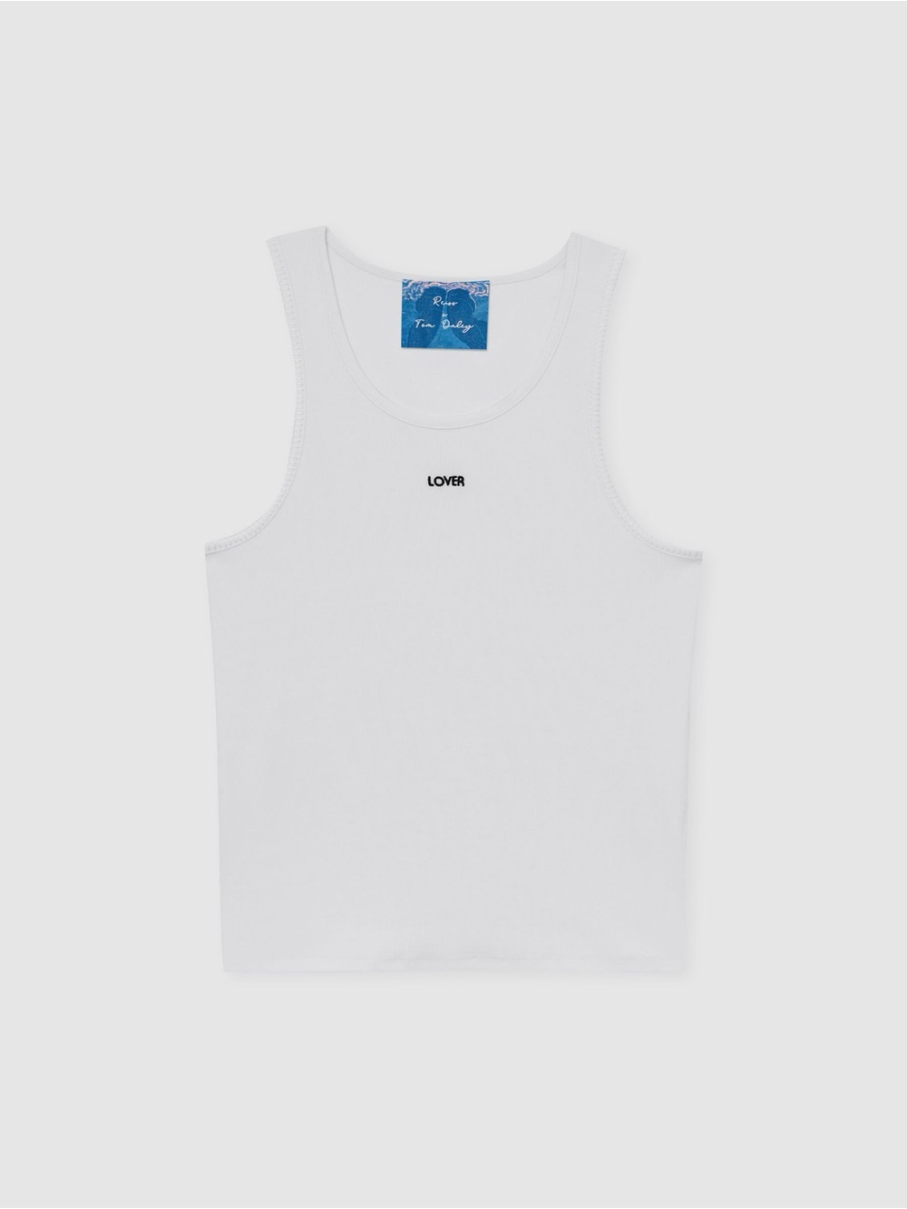 Reiss x Tom Daley White Tank Top with Black 'LOVER' Logo